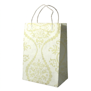 Sac en papier kraft bleu de luxe de qualité supérieure avec poignée en ruban gaufré, recyclable, fait main, pour bougies, prix d'usine - Product Image 1
