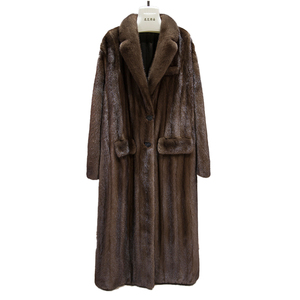 OEM 여성용 럭셔리 엘레강스 겨울 아우터웨어 롱 풀 펠트 벨벳 코펜하겐 밍크 퍼 코트 방풍 캐주얼 스타일 - Product Image 1