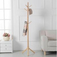 Porte-manteau nordique moderne avec crochet en bois massif naturel pour vêtements chapeaux sacs