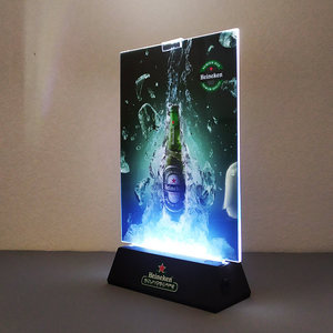 Support de menu en acrylique éclairé par LED, panneau lumineux rechargeable double face pour bar - Product Image 4