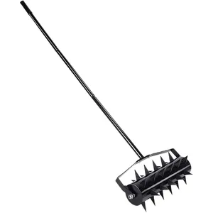 Rolling Lawn Aerator Manual Rolling Lawn Tool Tine Spikes Garden Yard Lawn Care Aerators Push Plug Aerator for Garden