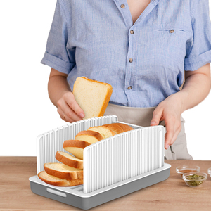 Foldable <b>Bread</b> Slicer with Wooden Chopping Blocks Manual Knife Crumb Catcher Tray Baking & Pastry Tool - Product Image 1