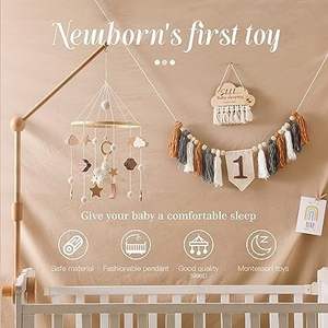 Cunas de madera colgantes hechas a mano para bebés recién nacidos, regalos únicos para decoración de guardería, set de regalo para Baby Shower - Product Image 5