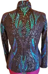 Veste Western Show en taffetas extensible dissimulant la fermeture éclair Cowgirl vêtements équestres produits pour chevaux - Product Image 6