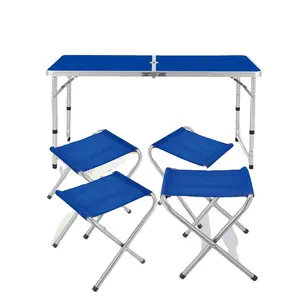 Extérieur En Aluminium Valise Portable Pique-Nique Pliant De Luxe Table Avec Chaises