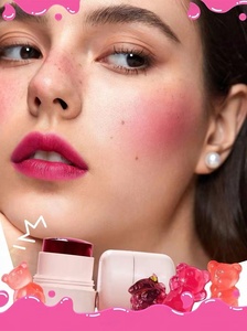 Wholesale Lipstick Blush Two-in-one Four-color <strong>Clear</strong> Waterproof Custom Mini <strong>Jelly</strong> Blush - Product Image 3