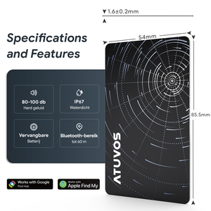 Etiqueta Localizadora Inteligente <span class=keywords><strong>ATUVOS</strong></span>, Precio al por Mayor, Compatible con IOS Find Hub, 100 Conexiones, Recargable, Inalámbrica, GPS - Product Image 6