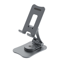 Support de tablette et de téléphone en aluminium, réglable multi-angles, pliable, support de bureau pour iPhone, iPad, smartphones et tablettes Samsung