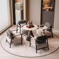 Fauteuil d'appoint moderne en tissu JP avec structure métallique, chaise longue rembourrée pour hall d'hôtel