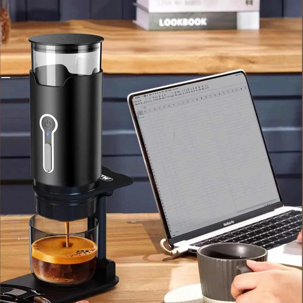 Tragbare elektrische Kaffeemaschine wiederaufladbare Espresso-Kapselmaschine Heizkaffeemaschine Mini-Kaffeemaschine