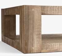 Table basse en bois recyclé, table basse ronde en bois pour salon