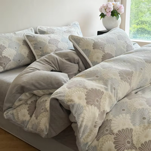 100% マイクロファイバーベルベット生地布団カバー工場卸売高品質工場供給ベッドシーツ - Product Image 2