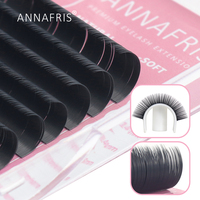 Extensions de cheveux synthétiques ANNAFRIS personnalisées avec logo, volume intense, ultra-légères, 0,05 0,07 0,10 0,12 mm, longueurs mixtes, faites à la main