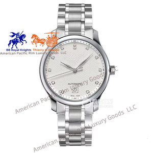 Reloj de Pulsera Mecánico Automático de Lujo para Hombre Longnes, Completamente en Acero Inoxidable, Esfera Gris Diamante, Doble Resistencia al Agua, Longinesing - Product Image 4