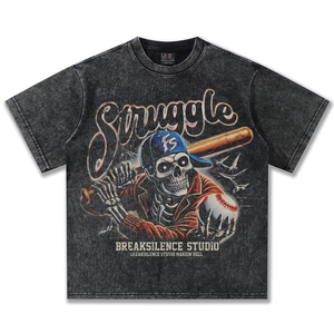 Impression DTG personnalisée T-shirt de baseball streetwear surdimensionné 100% coton pour hommes coupe ample de style de rue personnalisable conception souterraine - Product Image 3