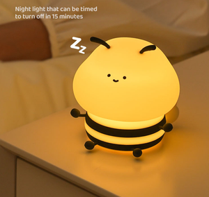 Lámpara Nocturna de Silicona con Forma de Abeja, Recargable por USB, LED, Luz Cálida Regulable de 3 Niveles, Lámpara de Noche para Dormitorio Infantil - Product Image 6