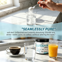 VitaHall Poudre de L-Glutamine Fermentée Pure – Acide Aminé pour la Santé Intestinale, la Barrière Intestinale et le Bien-être Digestif Quotidien