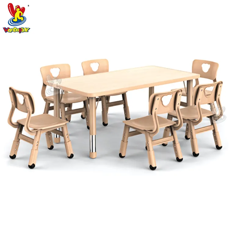 Mesa infantil com cadeira Indoor Plastic Daycare Furniture Sets para pré-escolar