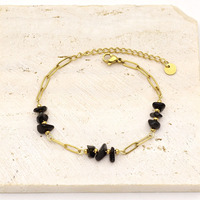 Bracelet superposé en pierres naturelles plaqué or pour femme, motif animal, style vintage, idéal pour le quotidien, cadeau
