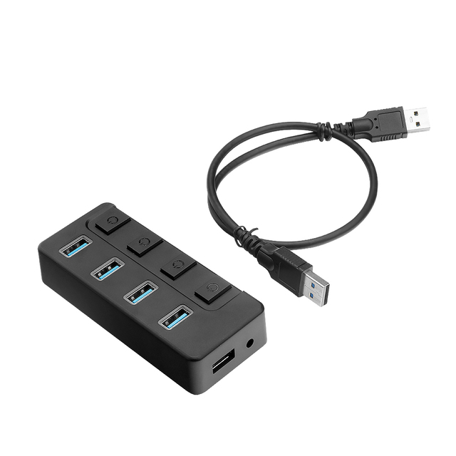 4 USB3.0 Converter Splitter Adapter with Individual Switch Multi-Function USB Type C Hubs for Mouse Keyboard USB Flash USB Hub