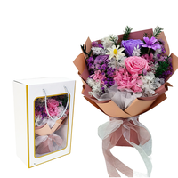 Fabrieks prijs geconserveerde hortensia rozen gedroogde bloemenboeket voor bruiloftdecoratie
