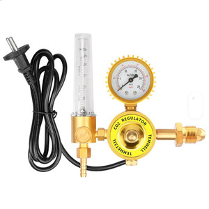 เครื่องลดแรงดันก๊าซคาร์บอนไดออกไซด์แบบทองแดงทั้งหมด 110V 220V 36V สำหรับเชื่อมอาร์กอน พร้อมมิเตอร์วัดก๊าซ CO2 กำลังไฟ 190W - Product Image 1