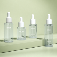 Flacon compte-gouttes en PETG à paroi épaisse de 30 ml, 40 ml, 50 ml, rechargeable, pour huile essentielle, sérum liquide original, émulsion, emballage cosmétique
