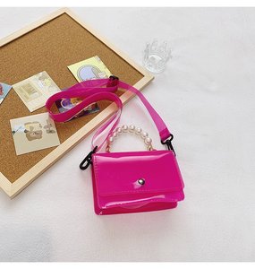 Summer Beach Little Girl Clear Pouch Baby Kid borsa Crossbody Mini borsa Jelly PVC <span class=keywords><strong>portafoglio</strong></span> con manico in perla - Product Image 4