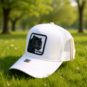 Cappello Trucker con Ricamo Pantera, 6 Pannelli in Tessuto a Rete, Unisex, Casual, Primavera-Estate, Traspirante e Impermeabile - Product Image 2