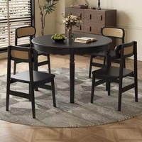 Ensemble de table à manger vintage Wave, table ronde de style français avec chaises de luxe
