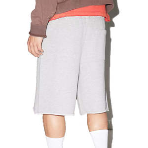 กางเกงขาสั้นผู้ชายผ้าฝ้ายสีพื้น ความยาวระดับเข่า มีเชือกผูกเอว ทรงหลวม สปอร์ต ใส่สบาย - Product Image 4