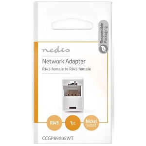 Cat 5 Network <b>Adapter</b> RJ45 Female To RJ45 Female White <b>Ethernet</b> Connector - Product Image 3