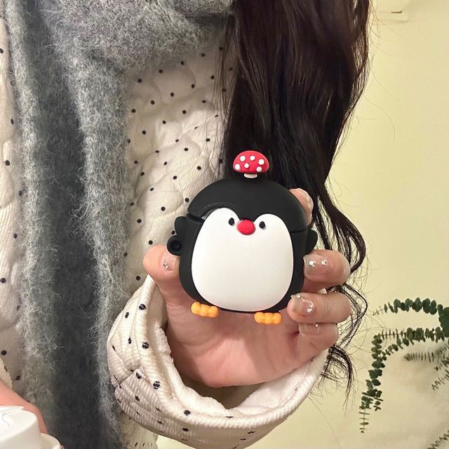 Cartoon Design Cute Mushroom Penguin Earpods Case for Airpods 12 3 Airpods Pro 2 Lovely Wireless Earphone Headset Silicone Cover