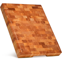 Planche à découper de luxe en bois d'acajou à grain traversant, personnalisable, antidérapante, extra large, pour comptoir, type bloc de boucher