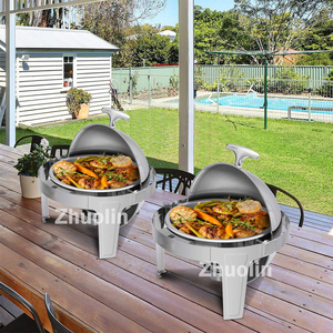 Equipo de Cocina para Hotel de 5 Estrellas, Calentador de Comida Buffet Moderno de Acero Inoxidable con Tapa Enrollable de 9L, Chafing Dish en Venta en Filipinas - Product Image 5