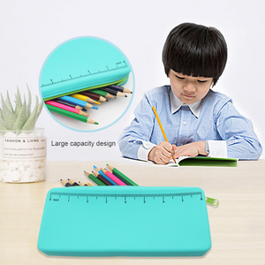 Estuche para Lápices al por Mayor, Bolsa de Almacenamiento de Papelería de Silicona con Cierre Personalizado, Regla, Impresión de Logotipo, Estuche de Alta Calidad - Product Image 1