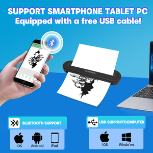 เครื่องพิมพ์ลายสักไร้สายแบบพกพา เครื่องถ่ายเอกสารความร้อนบลูทูธ เครื่องพิมพ์ลายสักชั่วคราวขนาดเล็ก เครื่องถ่ายโอนลายสัก เครื่องพิมพ์ลายฉลุสัก - Product Image 2