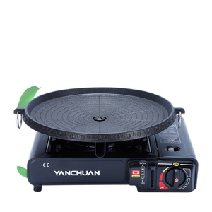 Poêle à griller ronde en alliage d'aluminium avec revêtement multicouche, facile à nettoyer, poignée en plastique, utilisation en extérieur et en intérieur - Product Image 3