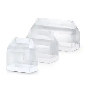 Rollo de pastel portátil, galletas horneadas y cajas de embalaje de pastelería, caja de rollo suizo biodegradable transparente de tira larga