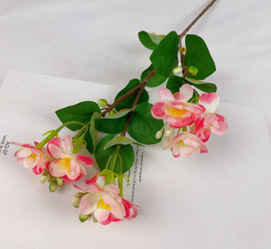 J-07052 Vente en gros Meilleure vente Fleurs artificielles en soie de <span class=keywords><strong>jasmin</strong></span>, petit bouquet, plante verte de lotus, fleurs décoratives - Product Image 5