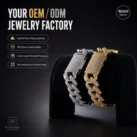 Bracelet Miami Cuban Link 16mm Hiphop Bling pour détaillants en ligne, Zirconia 5A, Laiton, Bijoux Hiphop, Longueur personnalisée, Cuban Iced