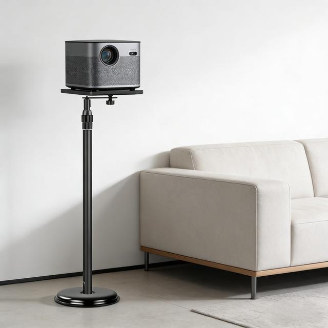Factory Direct Quick Install Height Adjustable 360° Rotatable Laser Projector Floor Stand with Tray