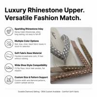 Sangle de sandale scintillante en strass et diamants pour la fabrication de chaussons pour femmes, vente en gros