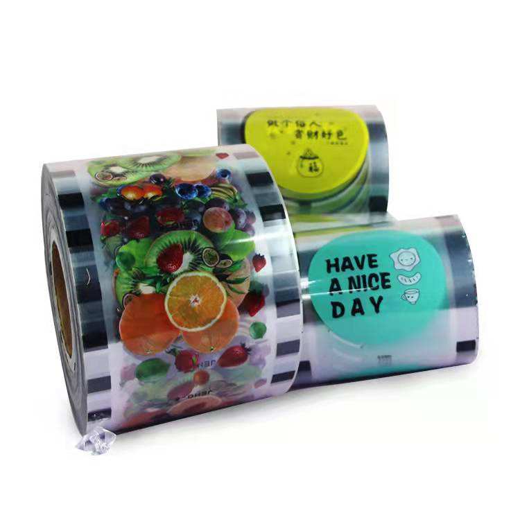 Customized print logo food grade PP plastic cup boba tea bubble tea juice cup sealing film