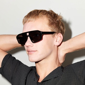 แว่นกันแดดทรงใหญ่แบบสองบริดจ์สไตล์เรโทร แบรนด์ Lmamba Fashion ดีไซน์หรูหรา วินเทจ รับทำโลโก้ สำหรับผู้หญิงและผู้ชาย - Product Image 3