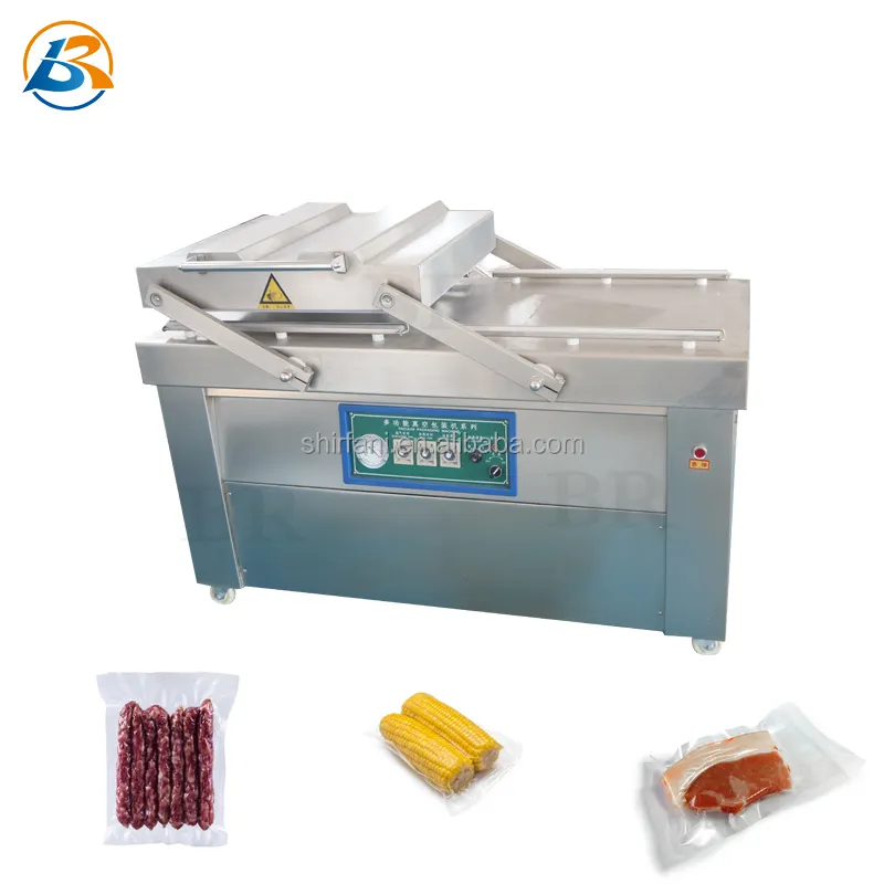 Factory promotion automatic vacuum machine vacuum packing vacuum meat packing machine with double chamber