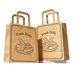 Customized Premium Brown Paper <b>Tote</b> <b>Bag</b> Reinforced Handle Eco-Friendly Biodegradable Recyclable Custom Logo for Daily Shopping - Product Image 1