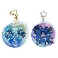 Porte-clés en acrylique holographique double face personnalisé, motif étoile, effet scintillant, collection Anime, en promotion