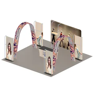 Factory Custom Exhibition Display 20*20ft Booth Equipment Tension Fabric Custom Logo Backdrop For Trade Show