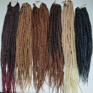 Crochet hộp Bím Tóc prelooped bảo vệ phong cách nhanh chóng dễ dàng Nhật Bản Sợi nhiệt độ thấp chống cháy Tóc tổng hợp duy nhất - Product Image 6